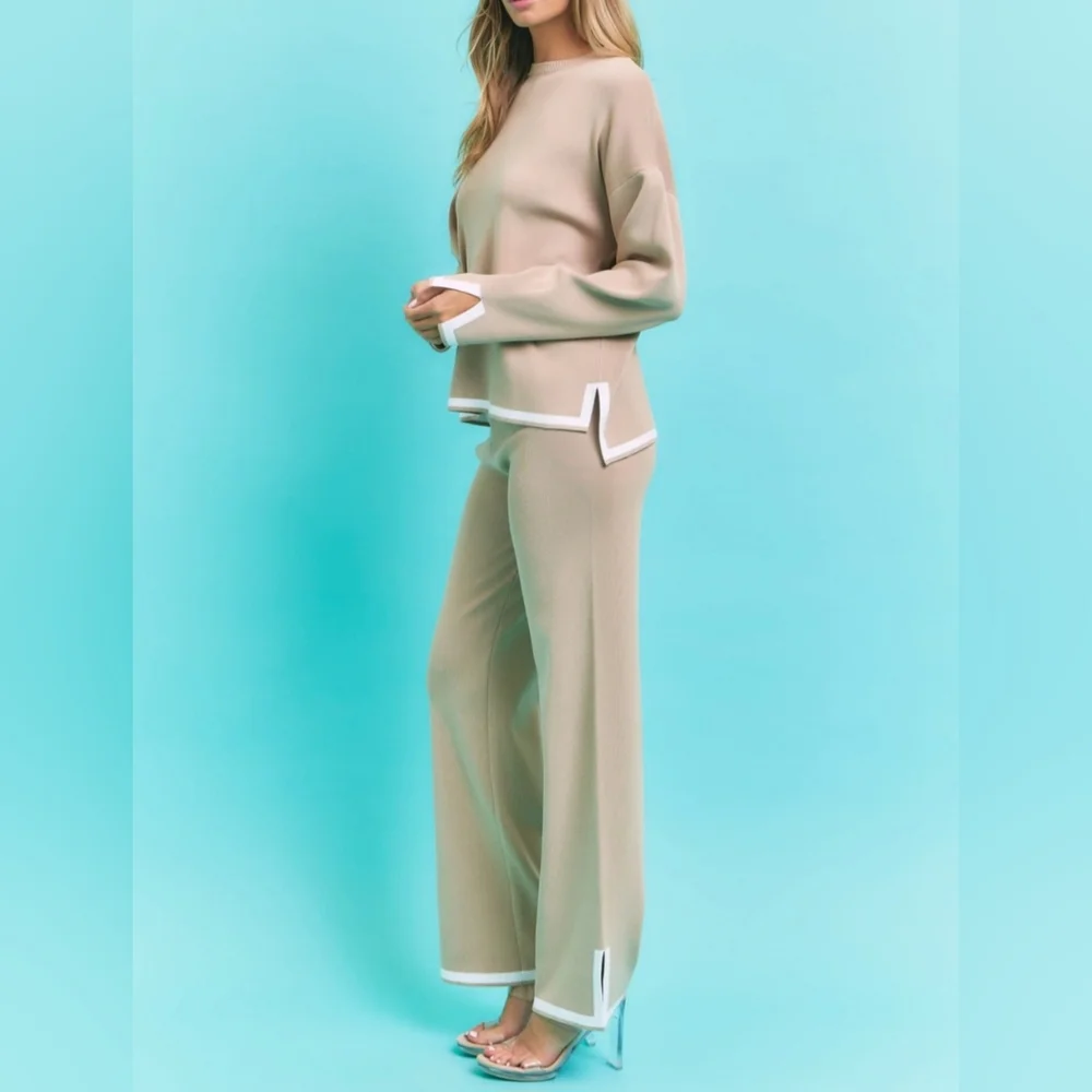 #47749 🛑S,M,L HIGH END Fabulous Knit Long Slv Top & Pants - Picture 4 of 8